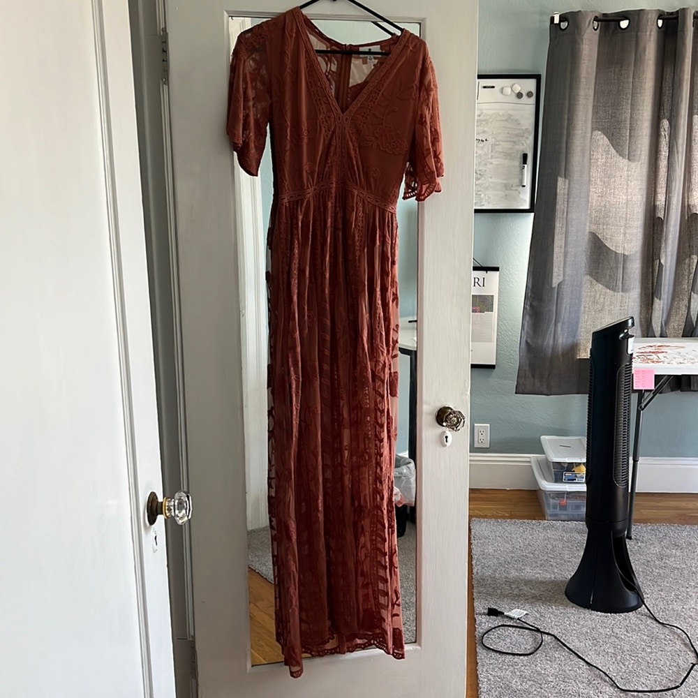 Lace mauve jumpsuit